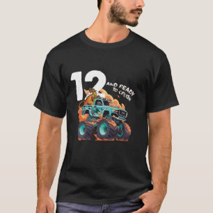 12th Birthday Boy Monster Truck 12 Year Old Ready T-Shirt