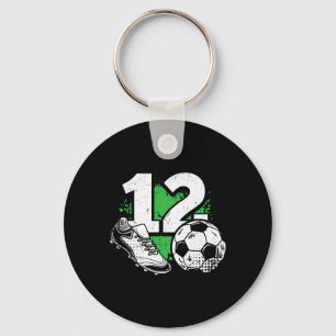 12th Birthday Boy Soccer Player Football 12 Years  Key Ring