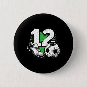 12th Birthday Boy Soccer Player Footll 12 Years Ol 6 Cm Round Badge