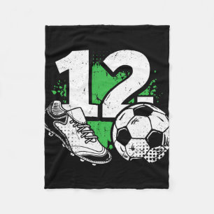 12th Birthday Boy Soccer Player Footll 12 Years Ol Fleece Blanket