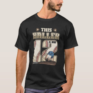 12Th Birthday Boys Twelve Year Old Baseball Player T-Shirt
