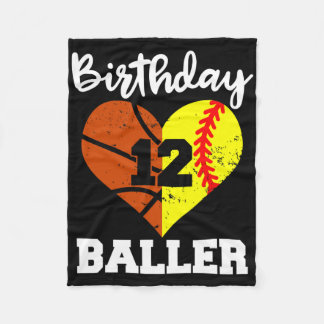 12th Birthday Byller Fun 12 Year Old Softbyll Bysk Fleece Blanket