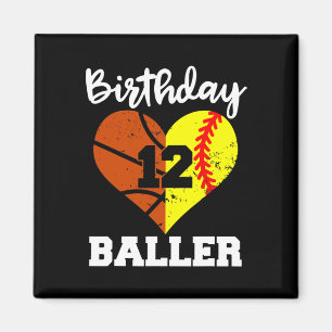 12th Birthday Byller Fun 12 Year Old Softbyll Bysk Magnet