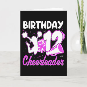 12th Birthday Cheerleader Girl 12 Years Old Cheerl Card