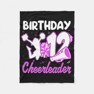12th Birthday Cheerleader Girl 12 Years Old Cheerl Fleece Blanket