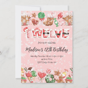 12th Birthday Christmas Party Invitation