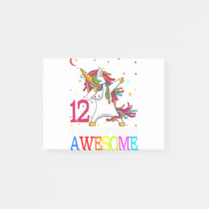 12th Birthday Dabbing Unicorn Party Gift 12 Years Post-it Notes