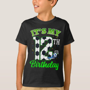 12th Birthday Football Boy Girl Kids Soccer Sports T-Shirt