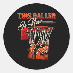 12th Birthday  For Boy Basketball 12 Years Old Kid Classic Round Sticker