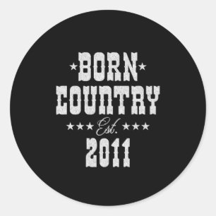 12th Birthday for Country Western Music Lover  Classic Round Sticker