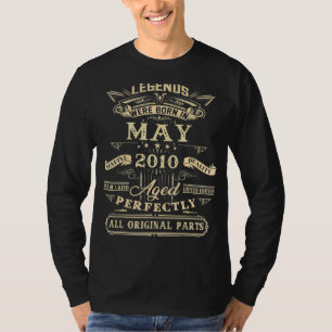 12th Birthday For Legends Born May 2010 12 Years T-Shirt
