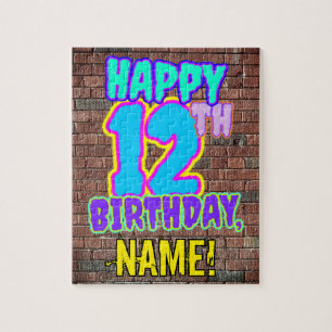 12th Birthday ~ Fun, Urban Graffiti Inspired Look Jigsaw Puzzle