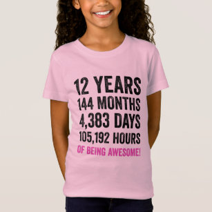 12th Birthday // Funny Girl’s Birthday Countdown T-Shirt