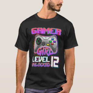 12th Birthday Gamer Girl Level 12 Unlocked Gamer B T-Shirt