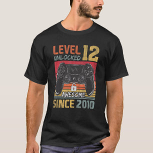 12th Birthday Gaming Level 12 Unlocked Awesome Sin T-Shirt
