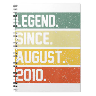12th Birthday Gift 12 Year Old Legend Since August Notebook