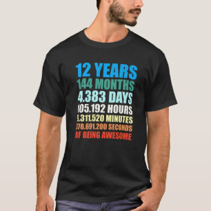 12Th Birthday Gift Boy 12 Years Being Awesome T-Shirt