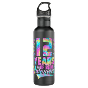 12th Birthday Gift Idea Tie Dye 12 Year Of Being A 710 Ml Water Bottle