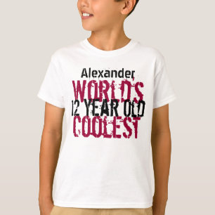 12th Birthday Gift World's Coolest 12 Year Old Boy T-Shirt