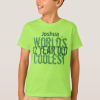 12th Birthday Gift World's Coolest 12 Year Old Boy