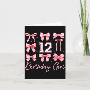 12th Birthday Girl Coquette Bow Floral Toile 12 Ye Card