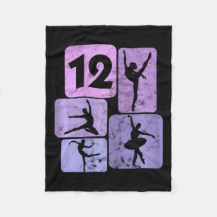 12th Birthday Girl Dancer Ballet Ballerina 12 Year Fleece Blanket
