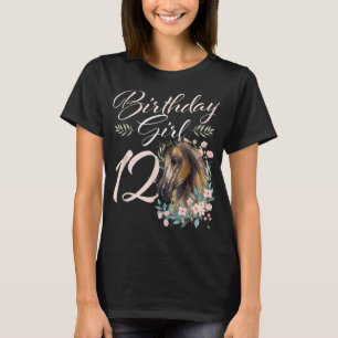 12th Birthday Girl Horse Lover 12 Years Old Bday T T-Shirt