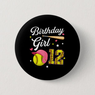 12th Birthday Girl Softll Twelfth Bday 12 Twelve Y 6 Cm Round Badge