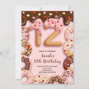 12th Birthday Girls Invitation