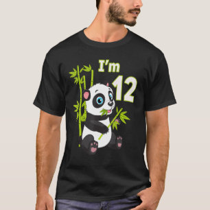 12th Birthday  Girls Panda  Birthday Outfit T-Shirt