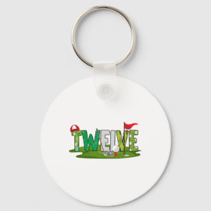 12th Birthday Golf Theme 12 Year Old Kids Sport Pa Key Ring