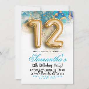 12th Birthday Gradient Invitation