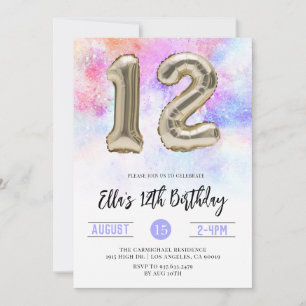 12th Birthday Gradient Invitation
