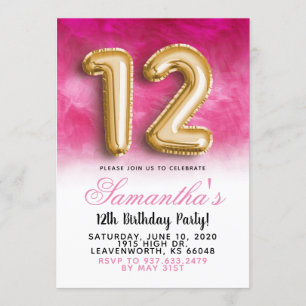 12th Birthday Gradient Invitation