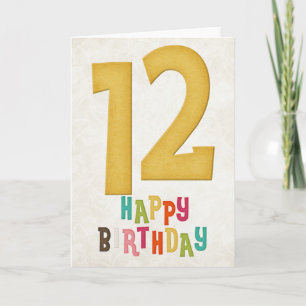 12th Birthday Happy Birthday Card Design