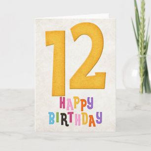 12th Birthday Happy Birthday Card Design 2