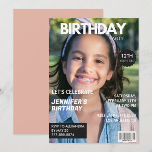 12th birthday invitations Girl Magazine Cover