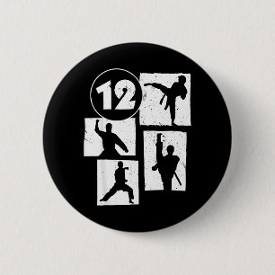 12th Birthday Karate Taekwondo 12 Years Old Boy 6 Cm Round Badge