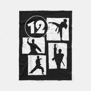 12th Birthday Karate Taekwondo 12 Years Old Boy Fleece Blanket