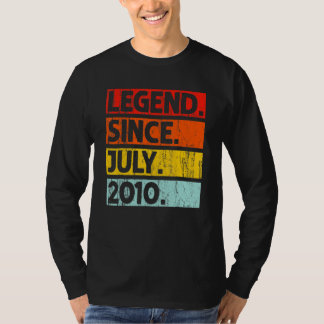 12th Birthday Legend Since July 2010 12 Years Old T-Shirt