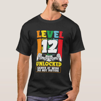 12Th Birthday Level 12 Unlocked Video Gamer At Wor T-Shirt