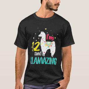 12th Birthday Llama Im 12 and Llamazing T-Shirt