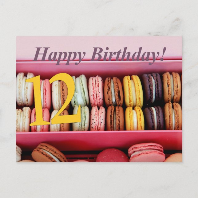 12th Birthday Macaron Card (Front)