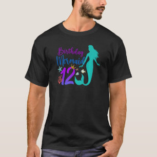 12th Birthday Mermaid Ocean 12 Year Old Magical Bd T-Shirt