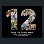 12th Birthday Number 12 Photo Collage Gift Poster<br><div class="desc">Mark years of wonderful memories and adventures with this captivating 12th Birthday Number Photo Collage. This customisable template is the perfect blend of creativity and sentiment, allowing you to create a truly memorable and personalised gift for your loved one's special day. Capture the essence of incredible years in a single...</div>
