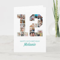 12th Birthday Number 12 Photo Collage Personalised