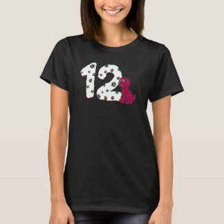 12th Birthday Party Cake Labrador Puppy Dog Owner  T-Shirt