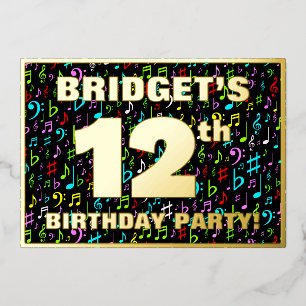 12th Birthday Party — Fun, Colorful Music Symbols
