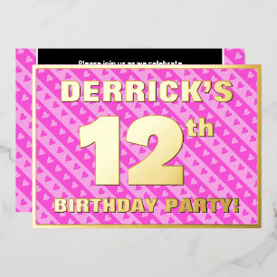 12th Birthday Party — Fun Pink Hearts and Stripes