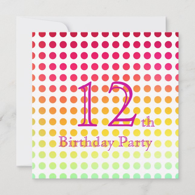 12th Birthday Party Invitation (Front)